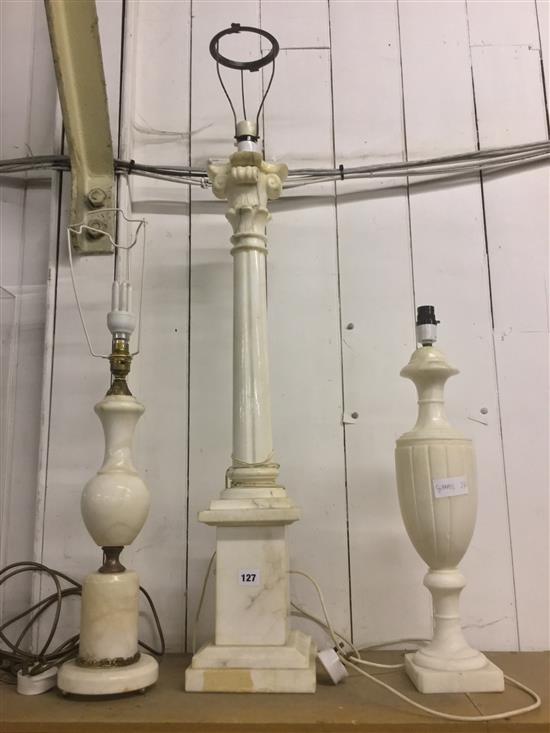 3 marble lamps